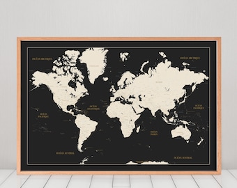 Carte Du Monde Etsy