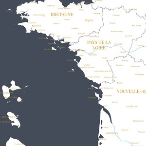 Carte de France, Carte des régions de France, Affiche décorative détaillée, Idée cadeau originale image 5