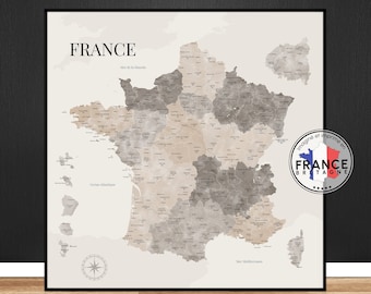 CARTE SOUPLE MURALE FRANCE DPT