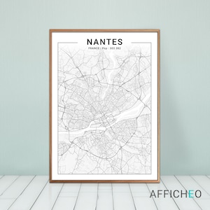 Nantes poster, french city in Brittany.
