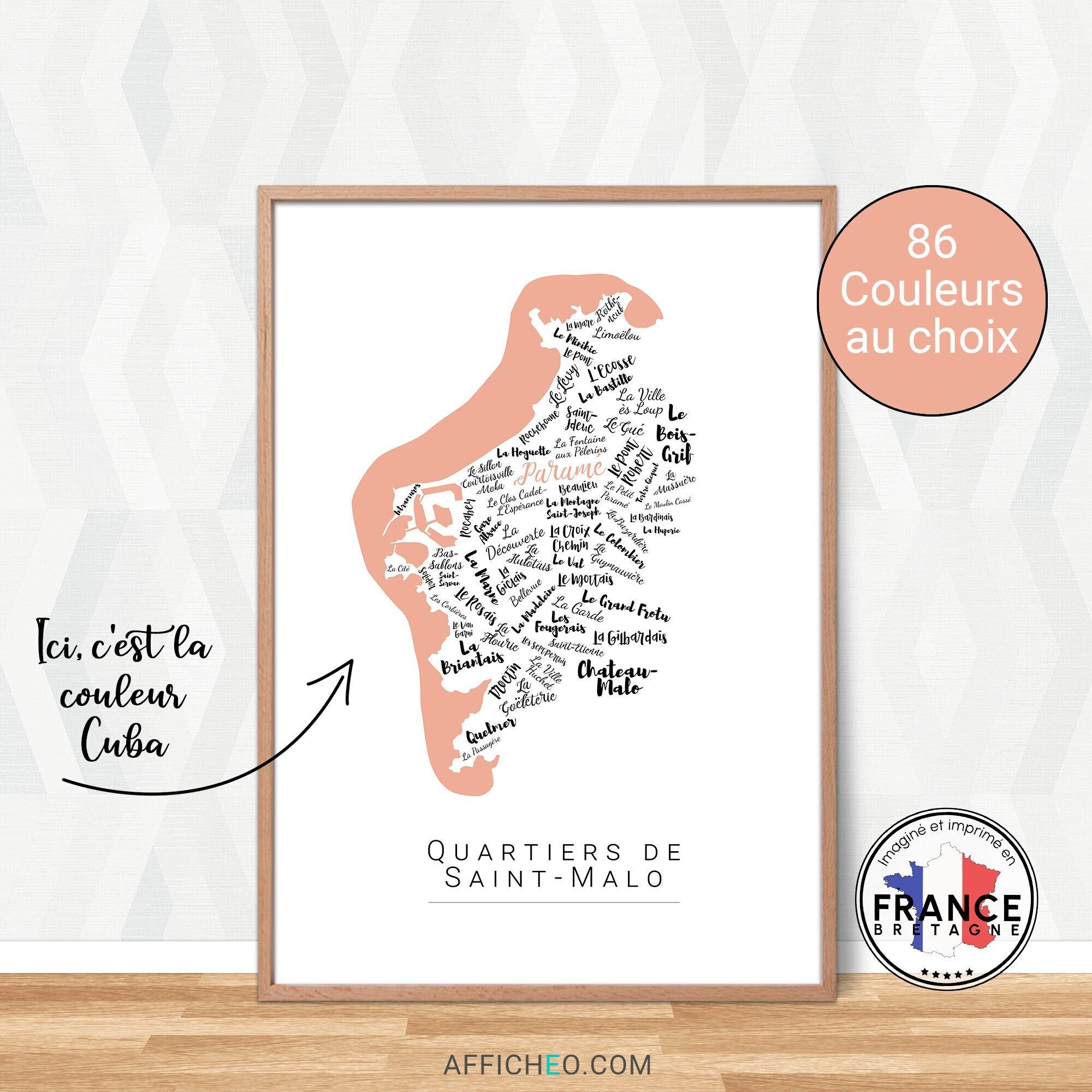 Affiche De Saint Malo Personnalisable Decoration Murale Etsy India