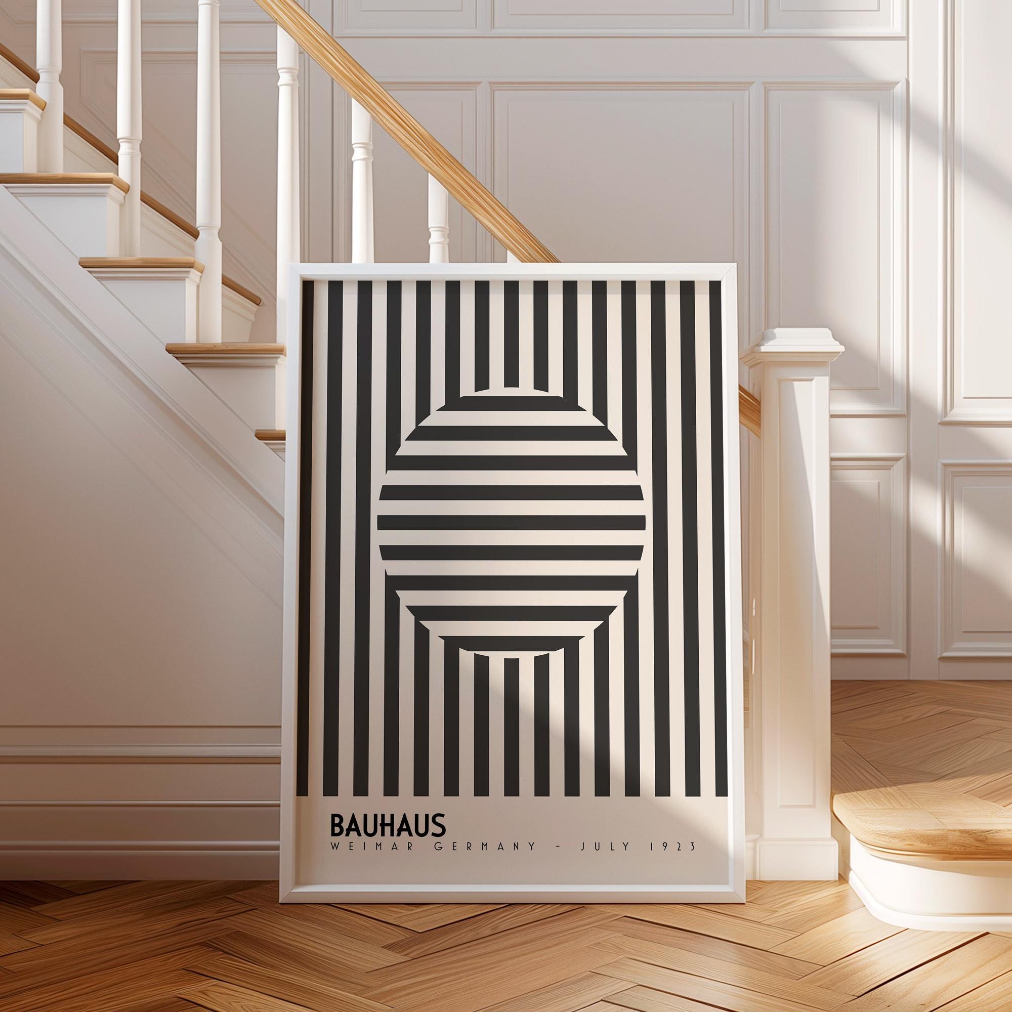 Modern Bauhaus Poster – Abstract Black Stripes Art Print - Etsy