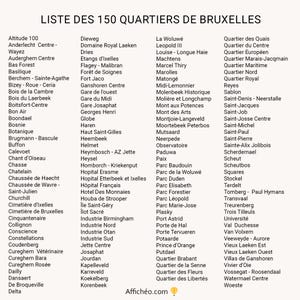 Carte personnalisée Bruxelles – Choisissez votre quartier & couleur – Affiche déco moderne – Idée cadeau belge originale image 5