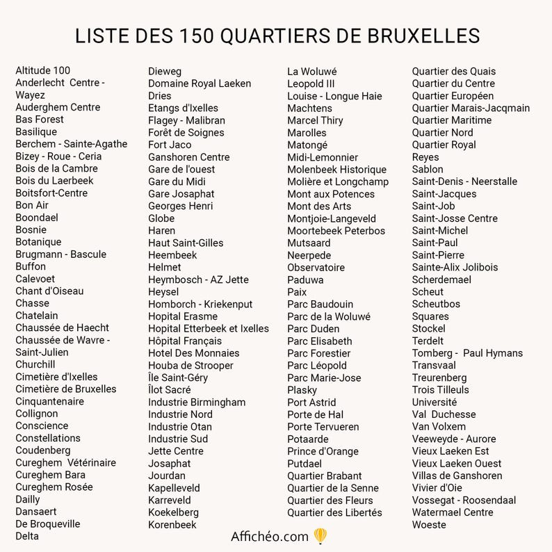 Carte personnalisée Bruxelles – Choisissez votre quartier & couleur – Affiche déco moderne – Idée cadeau belge originale image 5