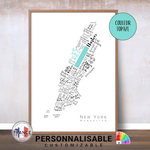 Personalized map of New York, Original poster of Manhattan