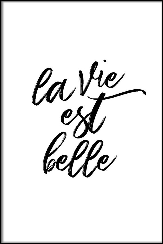 Affiche La Vie Est Belle Citation Positive Et Motivante Etsy France