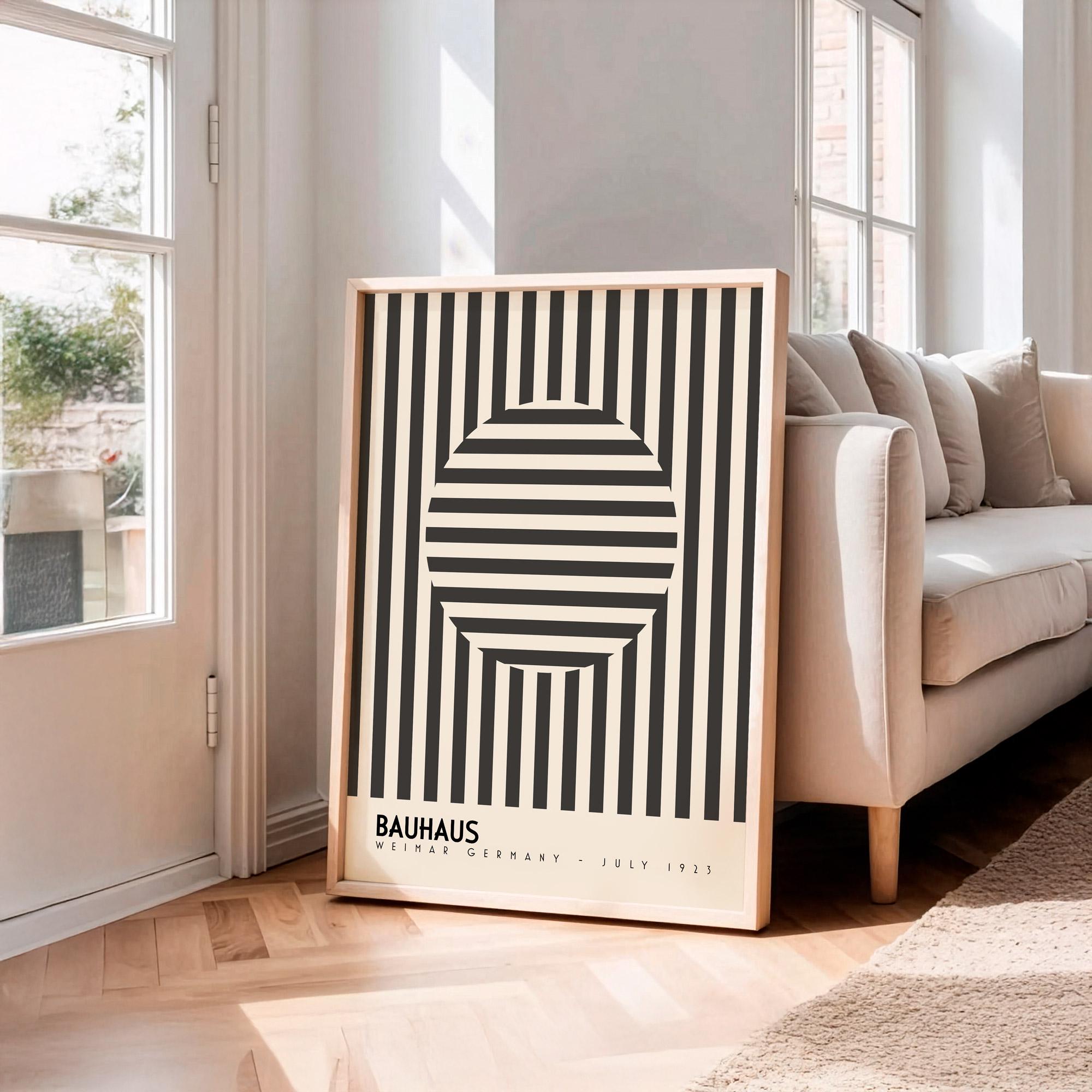 Modern Bauhaus Poster – Abstract Black Stripes Art Print - Etsy