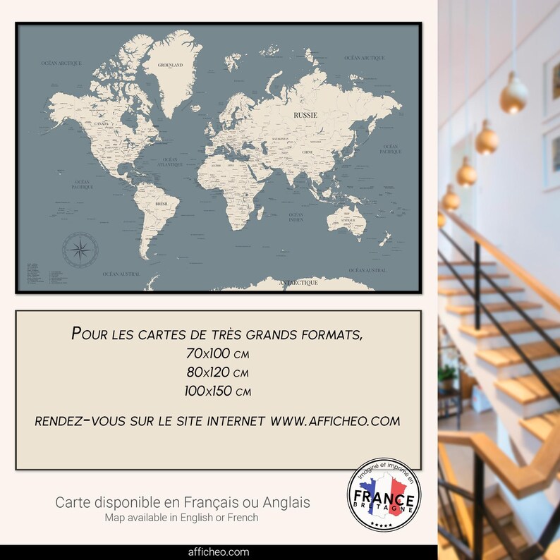 Carte du monde murale pour préparer ses voyages