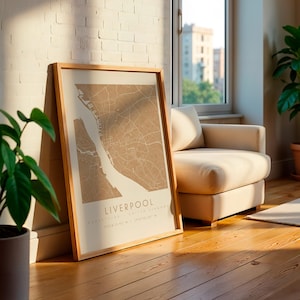 Liverpool City Map Poster – minimalist street map, customizable in 5 colors