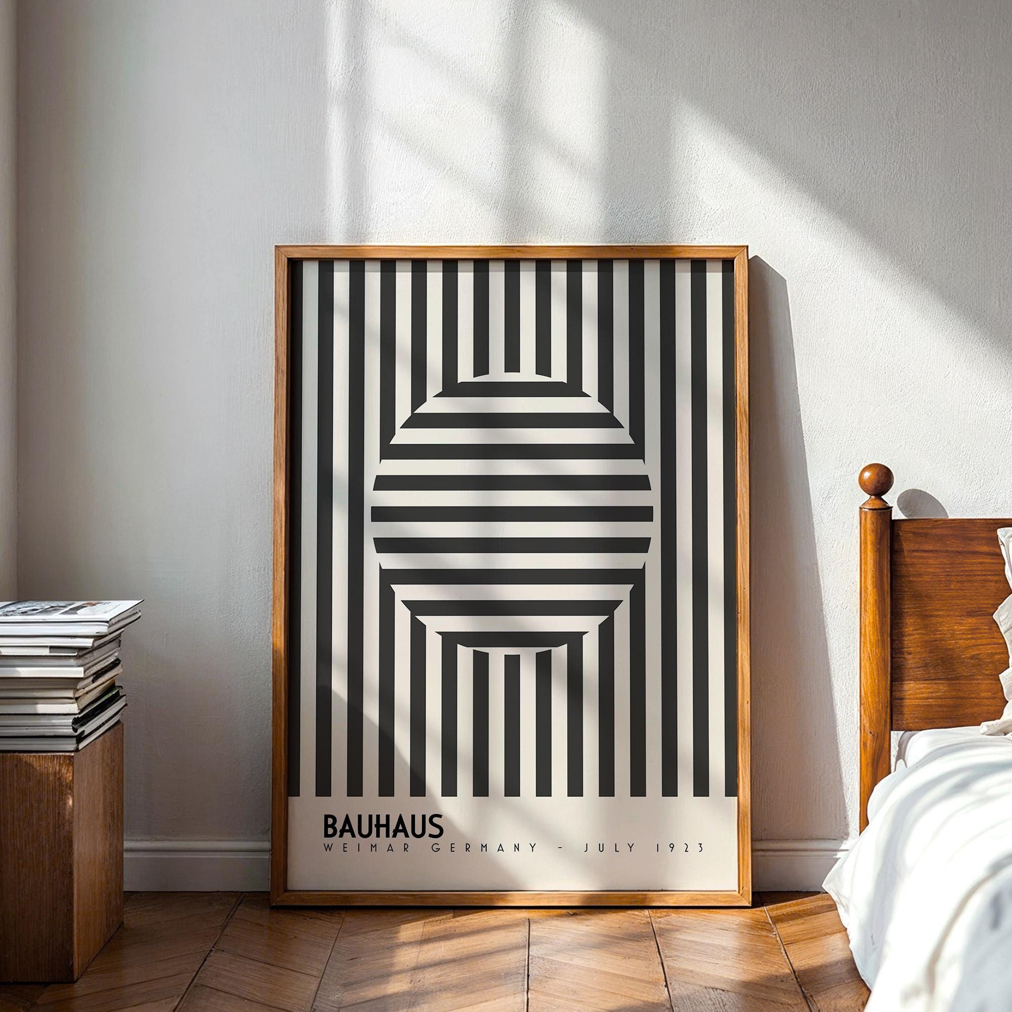 Modern Bauhaus Poster – Abstract Black Stripes Art Print - Etsy