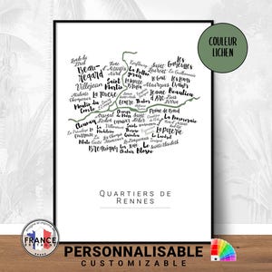 Custom Rennes poster, gift idea for expatriate