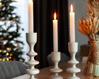 Houten Kandelaar Tafel Middelpunt Bruiloft Decoratie Eetkamer Kandelaar Rustieke Stijl Esdoornhout Taper Taartscheider Stand Display