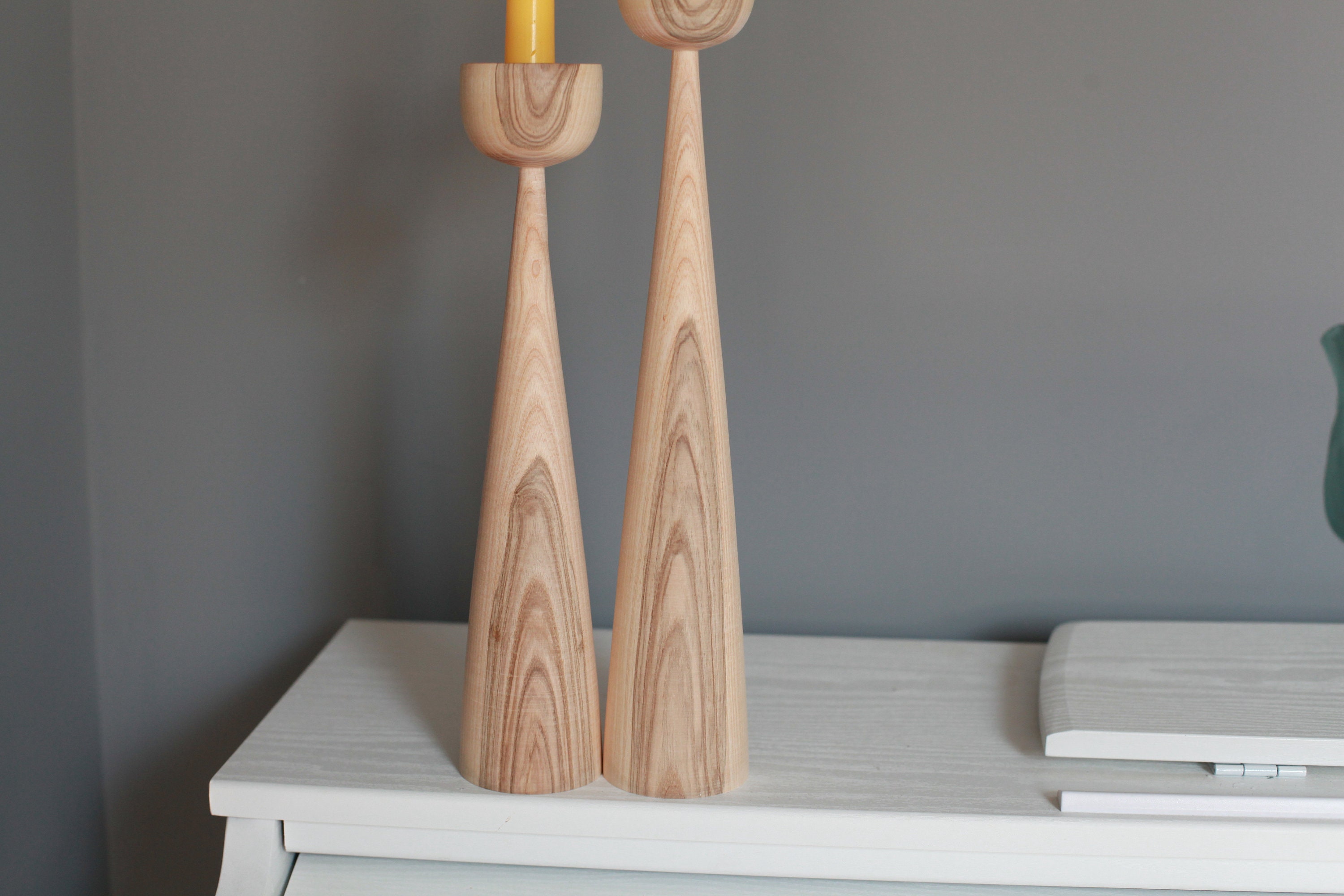 Holz Set von 2 Kerzenständern im skandinavischen Stil Etsy.de