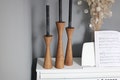 wooden set of 3 candlesticks Scandinavian home primitive candle holder decorative japanese decor rustic texture holder gift charm farmhouse
