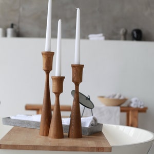 wooden candlesticks wedding decor birthday gift party candlesticks candlesticks taper candlesticks primitive holder wooden candle holder image 1