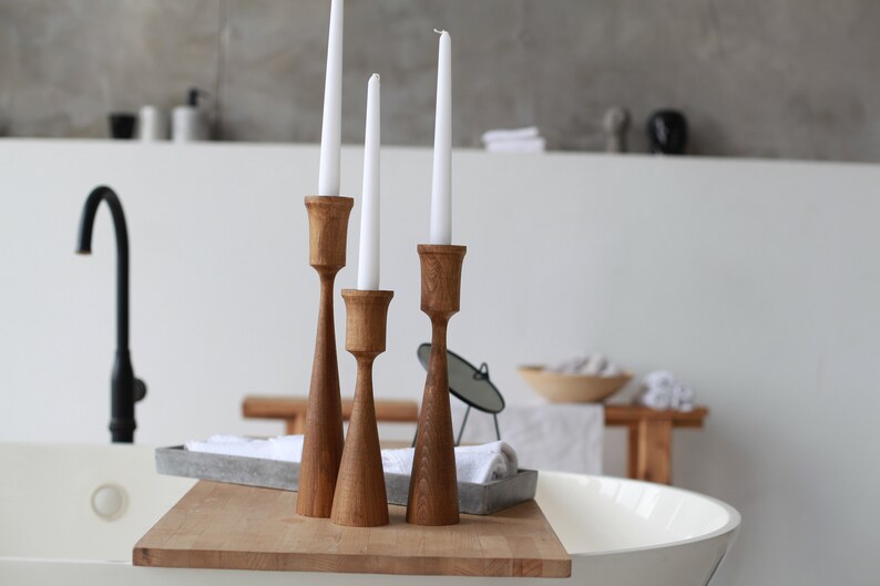 wooden candlesticks wedding decor birthday gift party candlesticks candlesticks taper candlesticks primitive holder wooden candle holder image 1