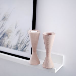 wooden set of 2 candlesticks rustic decor minimalism wood candle holder solid wood wood carving style candle holder wooden gift for him
