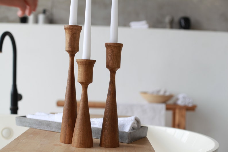 wooden candlesticks wedding decor birthday gift party candlesticks candlesticks taper candlesticks primitive holder wooden candle holder image 7