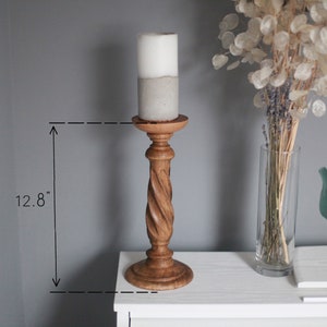 Wooden candlestick candle holder rustic handmade vintage style farm style wood decor baluster home decor gift idea candlestick primitive