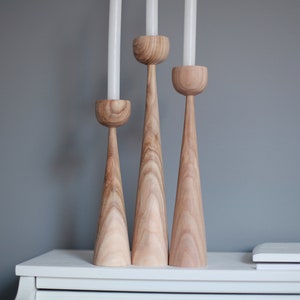 wooden set of 2 candlesticks scandinavian style primitive candle holder home decorative japanese decor rustic texture Handmade holder gift