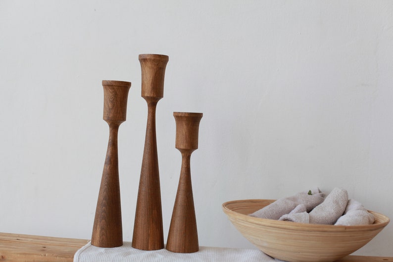 wooden candlesticks wedding decor birthday gift party candlesticks candlesticks taper candlesticks primitive holder wooden candle holder image 3