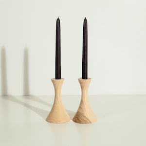 wood candlestick set of 2 home decor handmade birthday gift, gift for her, anniversary gift, wedding gift carved unique gift candle holders