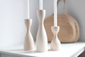 Set of 3 Candlestick Wood Pillar Candle Holders Rustic Pedestal Stands Wooden Table Risers Farmhouse Decor Table Legs Natural Wood Pillar