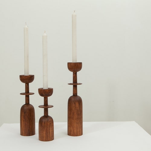 Candlesticks Set of 3 Scandinavian Home Japanese Decor Rustic - Etsy