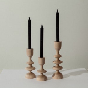 candlesticks set of 3 scandinavian home decor holiday decor rustic gift for her candle holder wooden candle holder gift taper candlestick