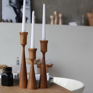 wooden candlesticks wedding decor birthday gift party candlesticks candlesticks taper candlesticks primitive holder wooden candle holder image 2