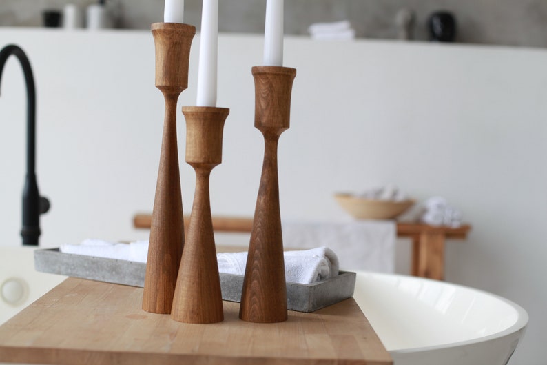 wooden candlesticks wedding decor birthday gift party candlesticks candlesticks taper candlesticks primitive holder wooden candle holder image 8