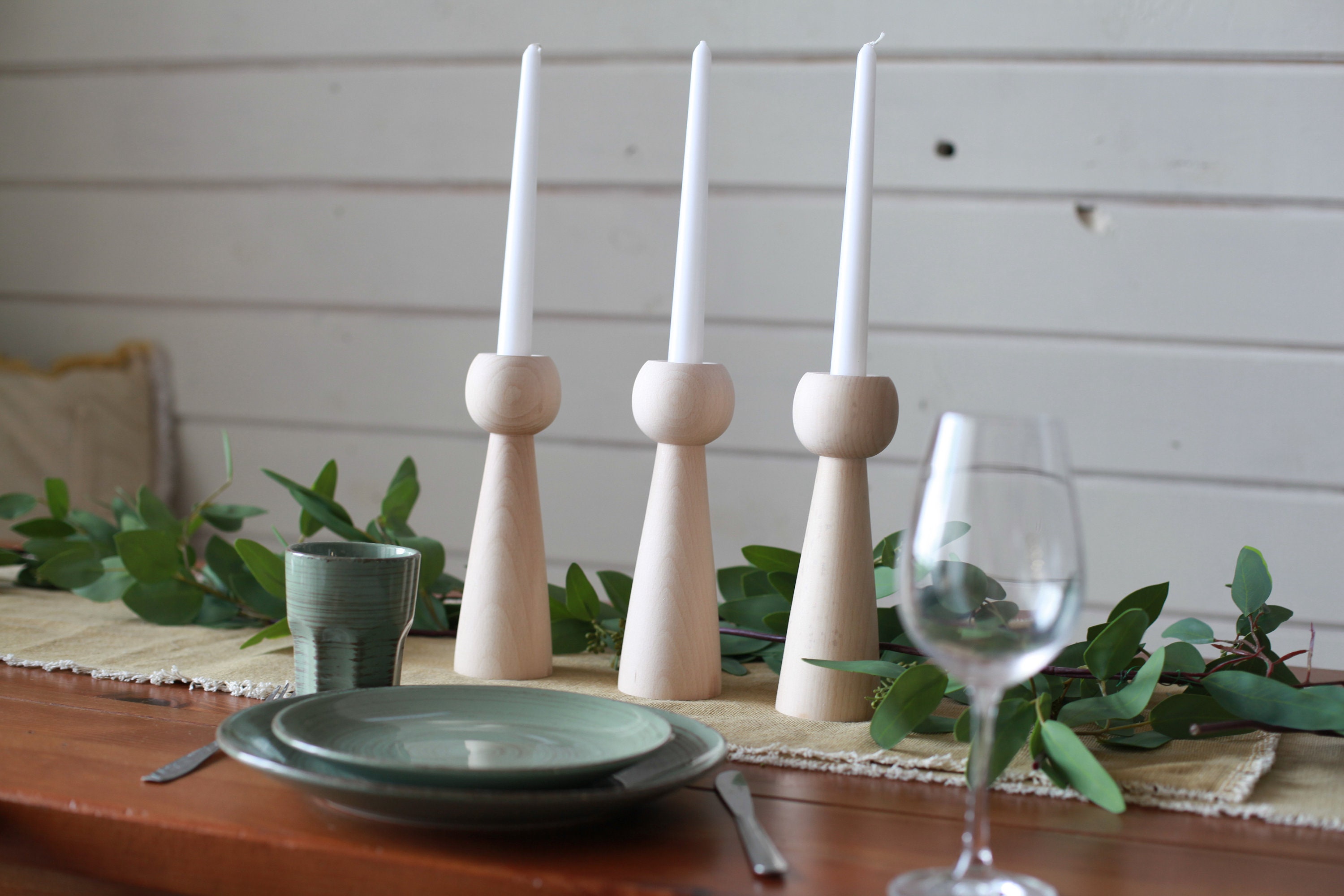 Wooden Candlesticks Taper Candlesticks Art Wood Decor Wedding Etsy Australia