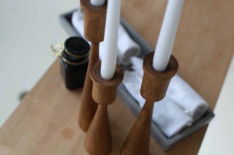 wooden candlesticks wedding decor birthday gift party candlesticks candlesticks taper candlesticks primitive holder wooden candle holder image 6