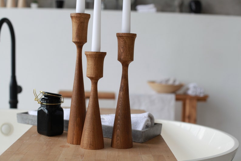 wooden candlesticks wedding decor birthday gift party candlesticks candlesticks taper candlesticks primitive holder wooden candle holder image 5