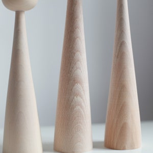 wood set of 3 candlestick decoration wedding table decor texture wood natural wood gift for him holiday decor minimalism scandinavian style image 3