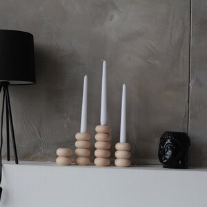 candlesticks set of 4 scandinavian home japanese decor rustic texture primitive candle holder wooden candle holder gift taper candlestick image 2