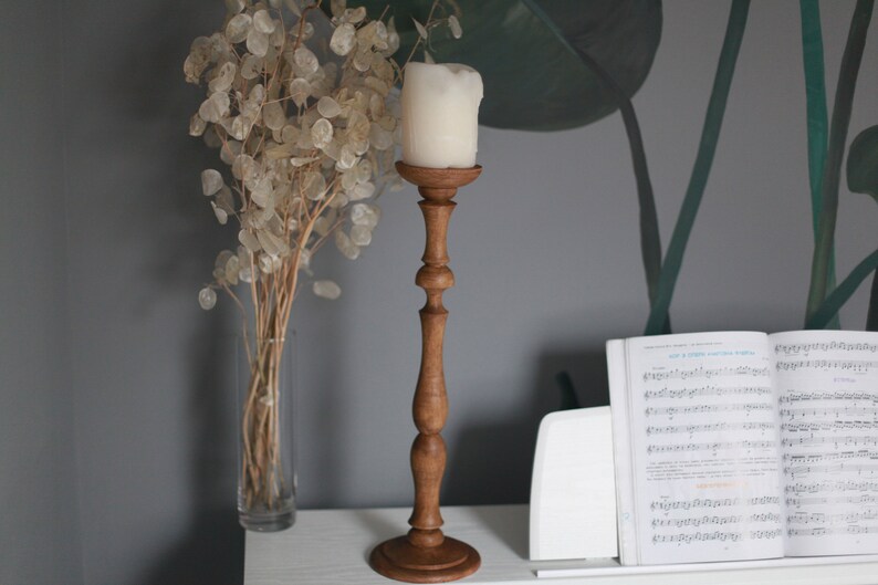 Wooden Candlestick Holder