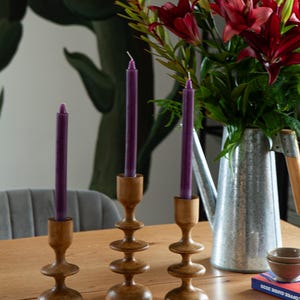 Wooden Candlestick Set of 3 | Scandinavian Rustic Home Decor ...