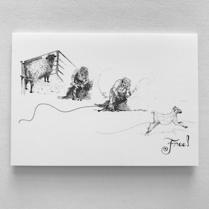 Biglietto d'auguri - Tosatura delle pecore