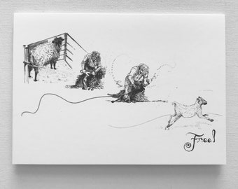 Greeting Card - Shearing Sheep
