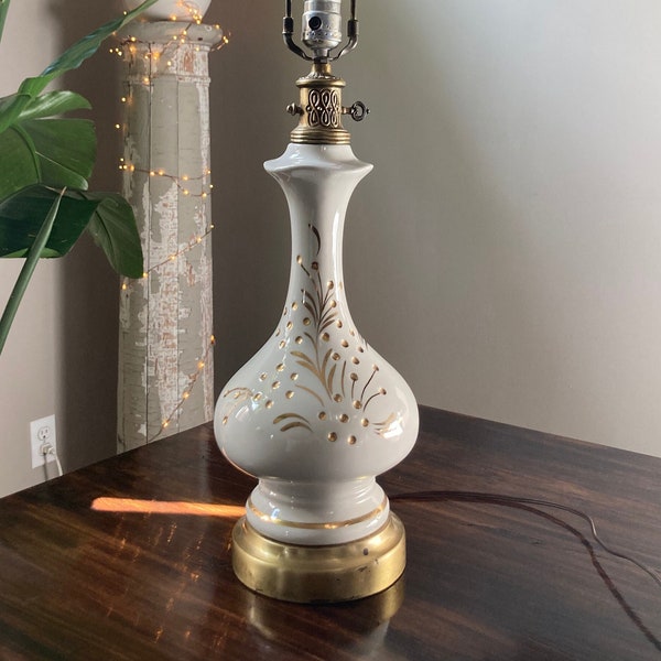 Mid Century Gold Embellished Lamp