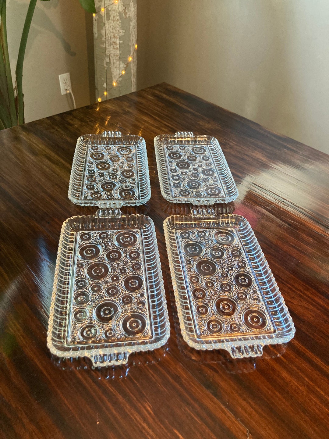 Vintage Glass Bubbles Serving Plates set of 4 - Etsy
