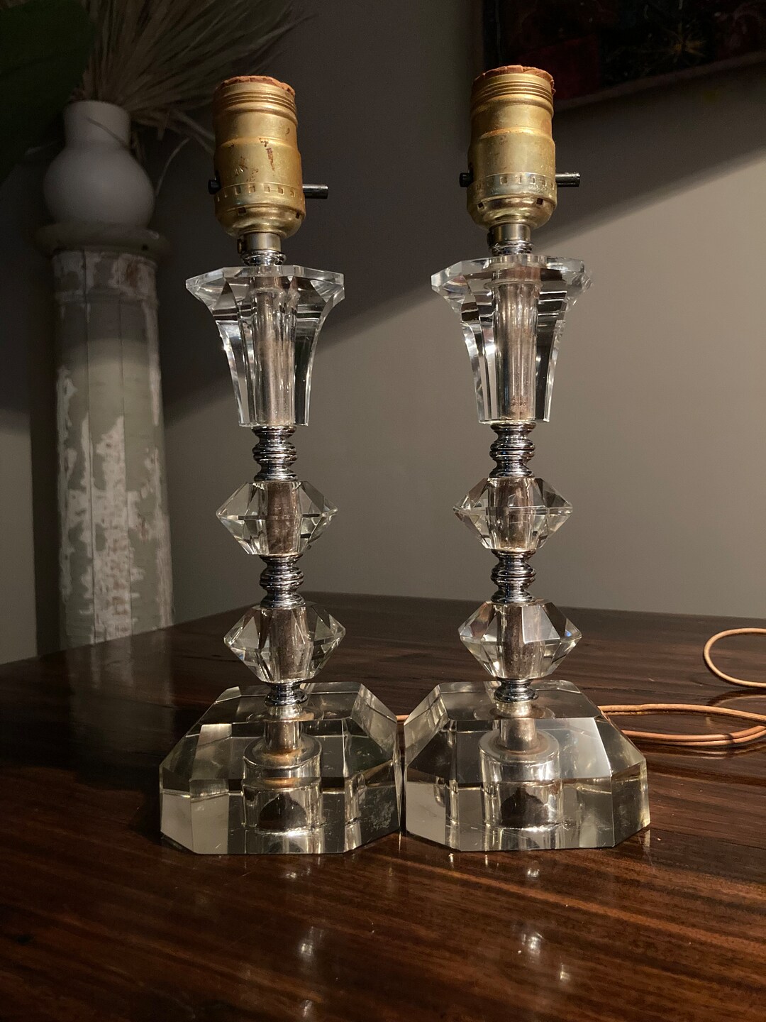 Vintage Crystal Lamps Etsy