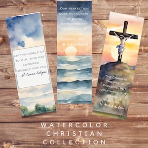 Watercolor Christian Bookmark Collection | Christian and Watercolor Bookmarks | Set of 5 Bookmarks