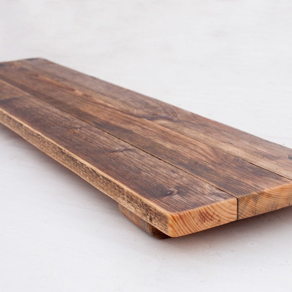 Rustic Wood Serving Board Platter Tray for Drinks, Food, Grazing, Nibbles Service or Display for Home, Party Event, Wedding Table Decoration