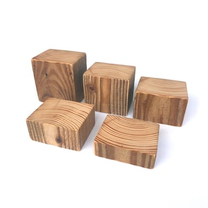 Reclaimed Wood Blocks 95mm x 75mm x Height Options — Weathered Riser Plinth for Home Decoration, Retail Display, Photography, Art Sculpture