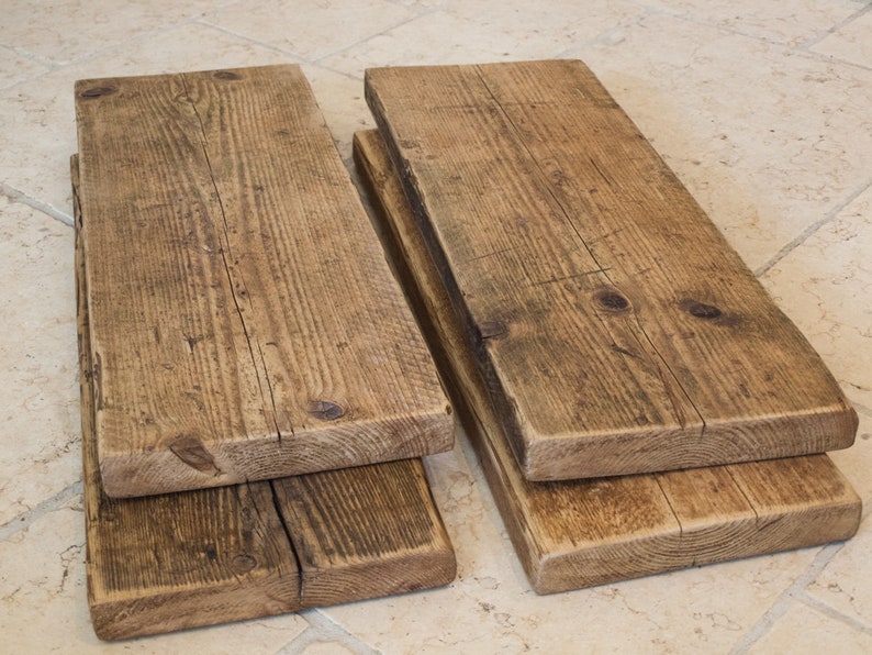 Reclaimed Rustic Shelf Boards with Heavy Duty Metal Wall Etsy