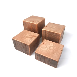 Rustic Wood Blocks 95mm x 95mm x Height Options — Weathered Riser Plinth for Home Decoration, Retail Display, Photography, Art Sculpture