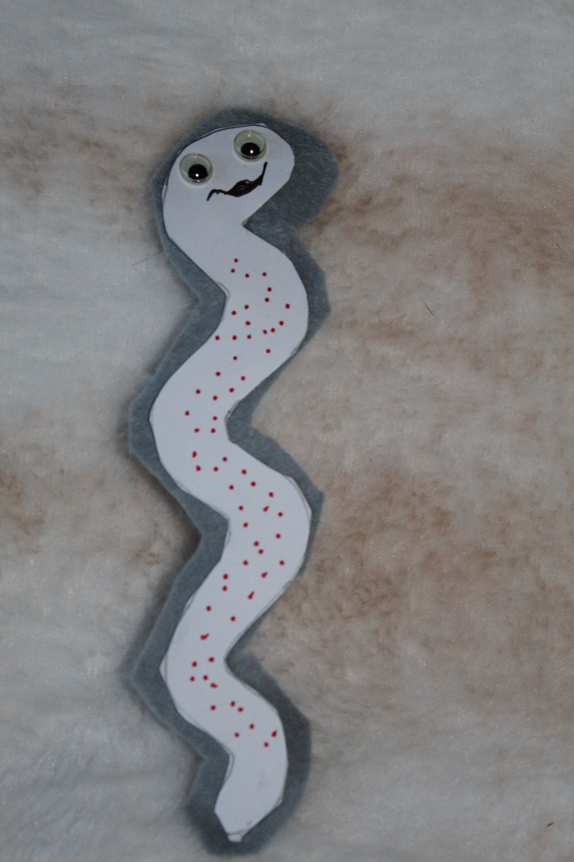 3 Pack googly eyed snake bookmark grey white and orange Etsy