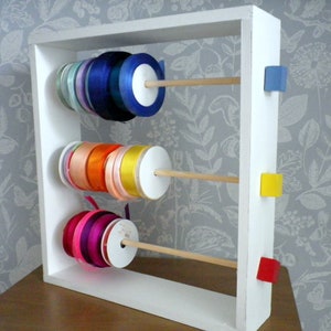 Ribbon holder / Solid Wood Storage Rack for Card making / Craft / Floral / Assembled ready to use